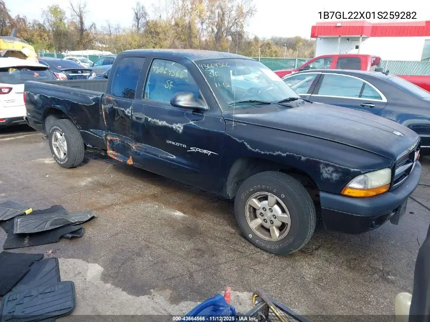 1B7GL22X01S259282 2001 Dodge Dakota Slt/Sport