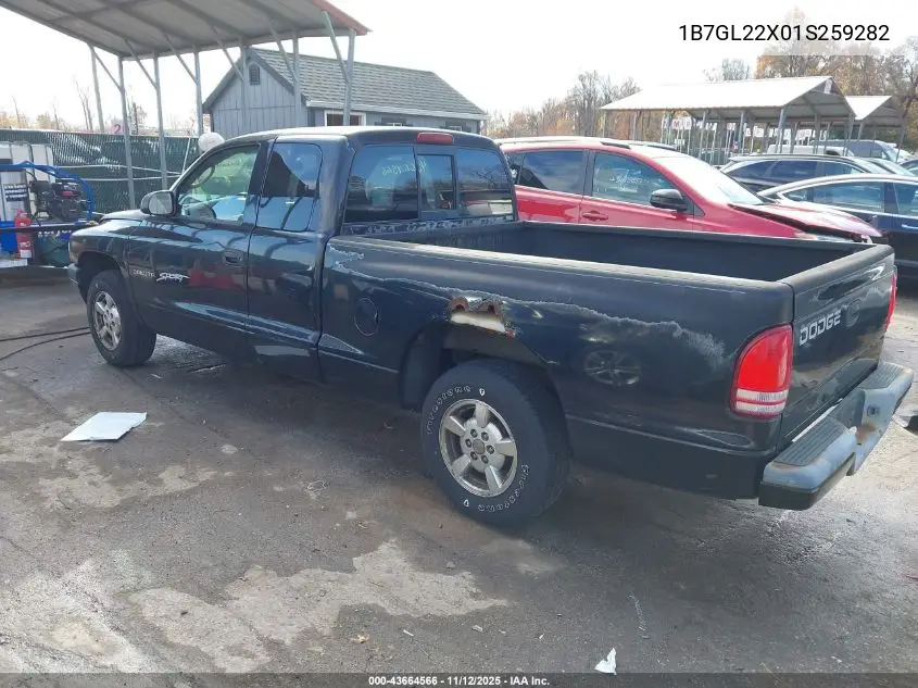 1B7GL22X01S259282 2001 Dodge Dakota Slt/Sport