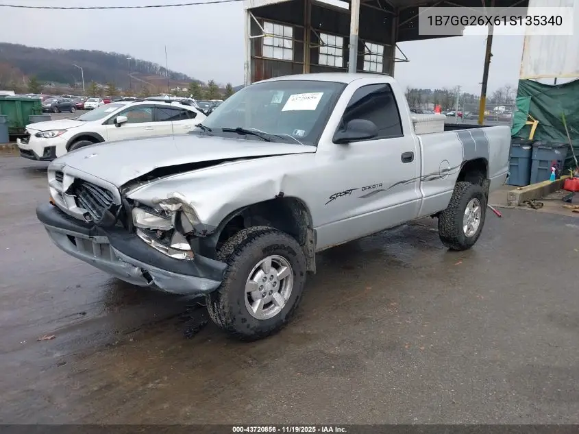 1B7GG26X61S135340 2001 Dodge Dakota Slt/Sport