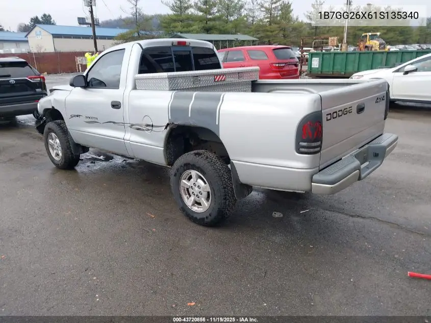 1B7GG26X61S135340 2001 Dodge Dakota Slt/Sport