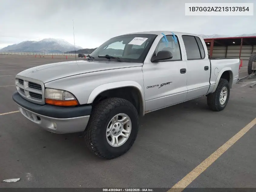 1B7GG2AZ21S137854 2001 Dodge Dakota Slt/Sport
