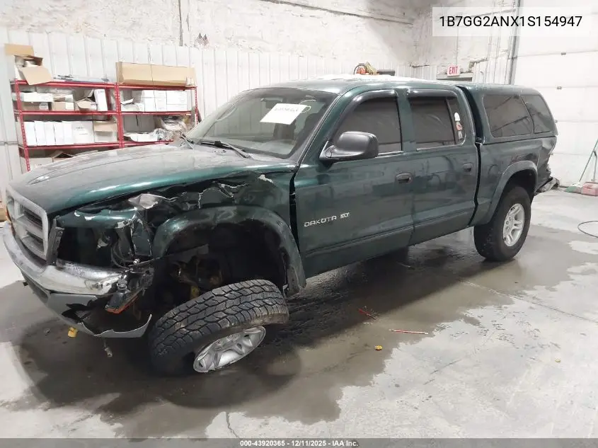 1B7GG2ANX1S154947 2001 Dodge Dakota Slt/Sport
