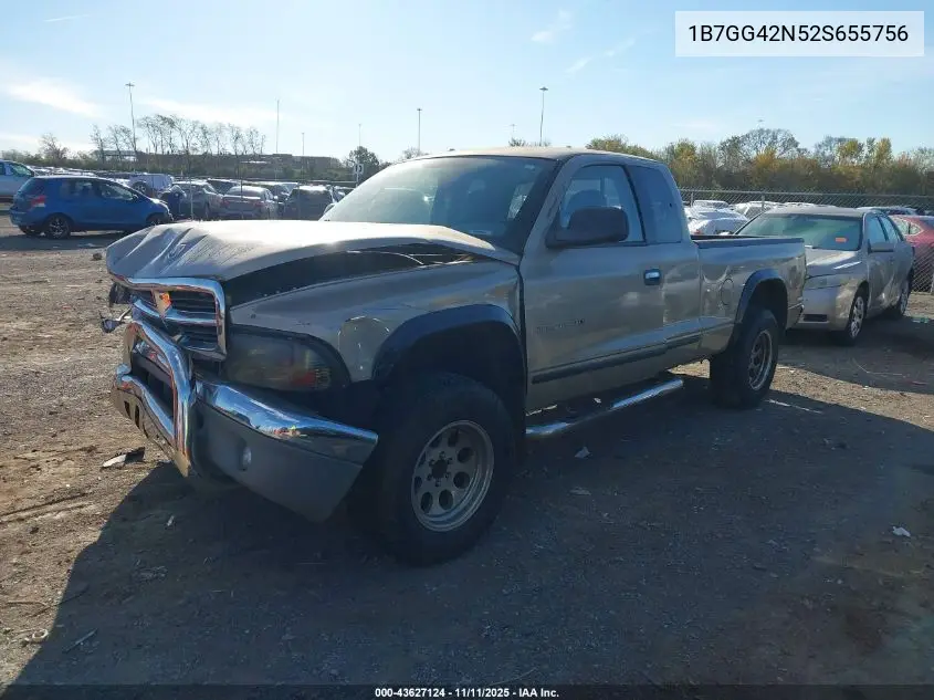 1B7GG42N52S655756 2002 Dodge Dakota Slt
