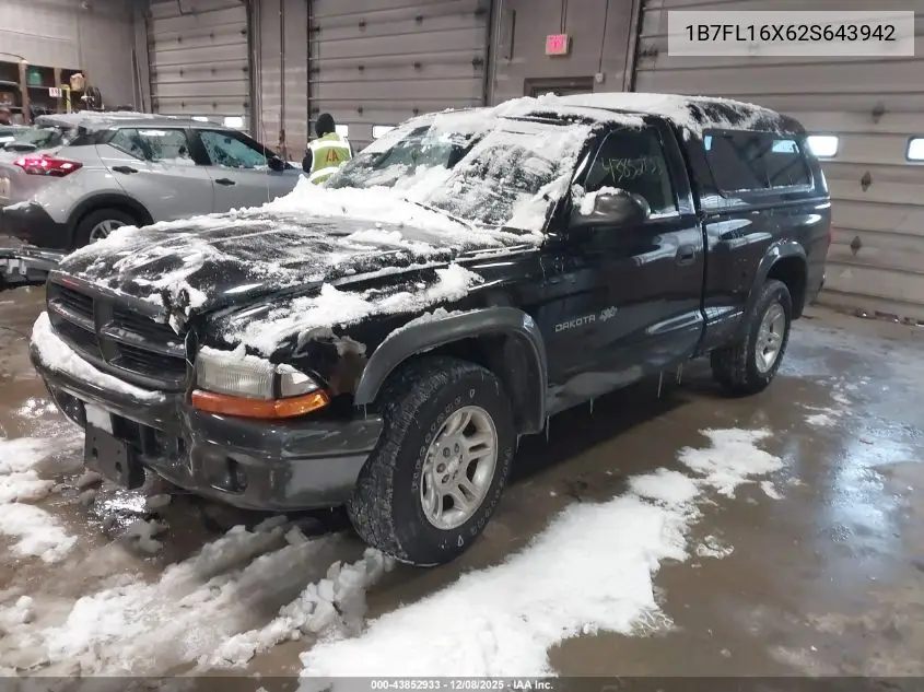 1B7FL16X62S643942 2002 Dodge Dakota