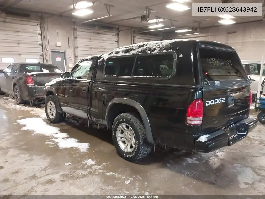1B7FL16X62S643942 2002 Dodge Dakota