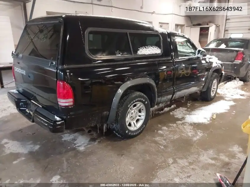1B7FL16X62S643942 2002 Dodge Dakota