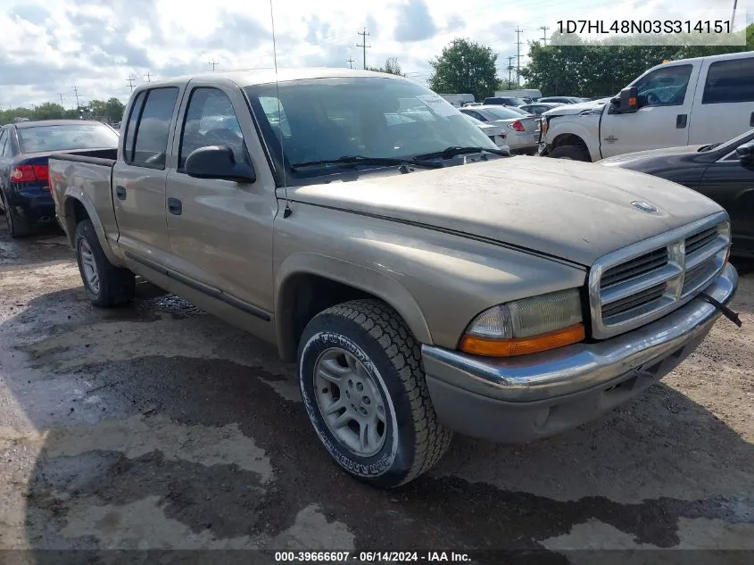 2003 Dodge Dakota Slt VIN: 1D7HL48N03S314151 Lot: 39666607