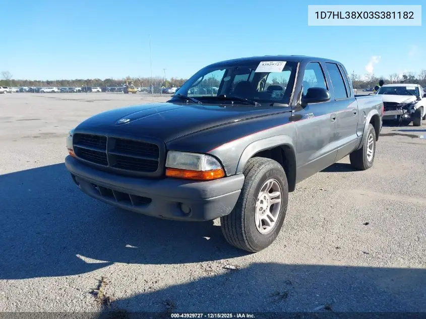 1D7HL38X03S381182 2003 Dodge Dakota Sport/Sxt