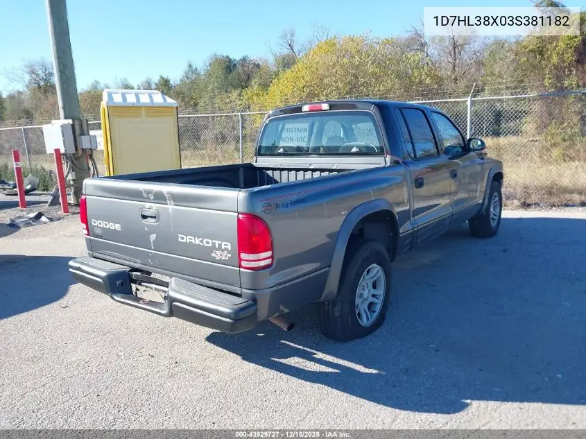 1D7HL38X03S381182 2003 Dodge Dakota Sport/Sxt
