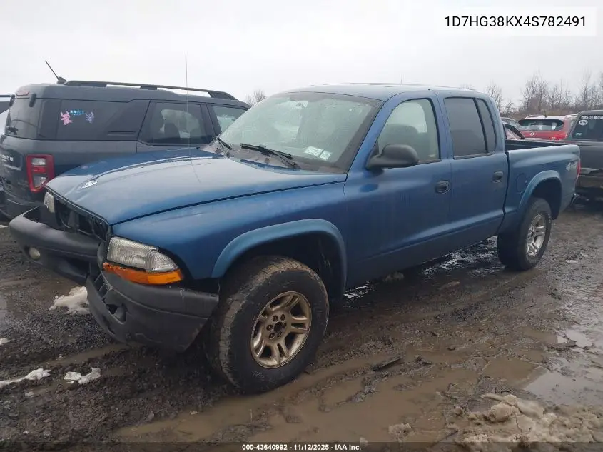 1D7HG38KX4S782491 2004 Dodge Dakota Sport/Sxt