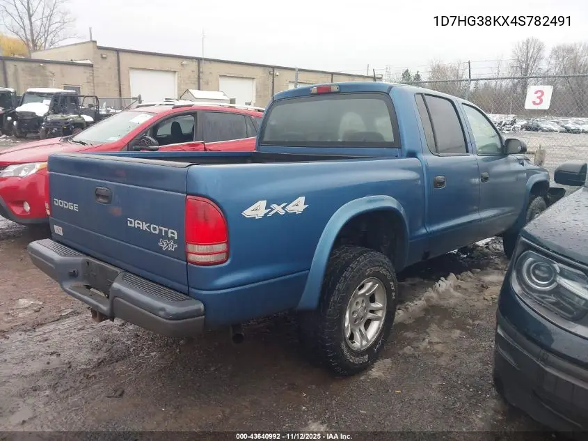 1D7HG38KX4S782491 2004 Dodge Dakota Sport/Sxt