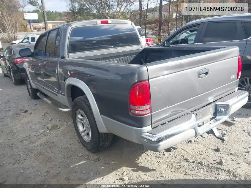 1D7HL48N94S700228 2004 Dodge Dakota Slt