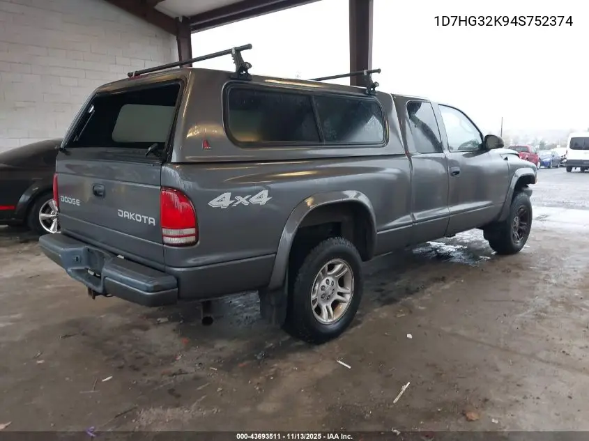 1D7HG32K94S752374 2004 Dodge Dakota Sport