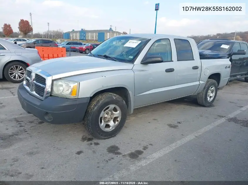 1D7HW28K55S162002 2005 Dodge Dakota St