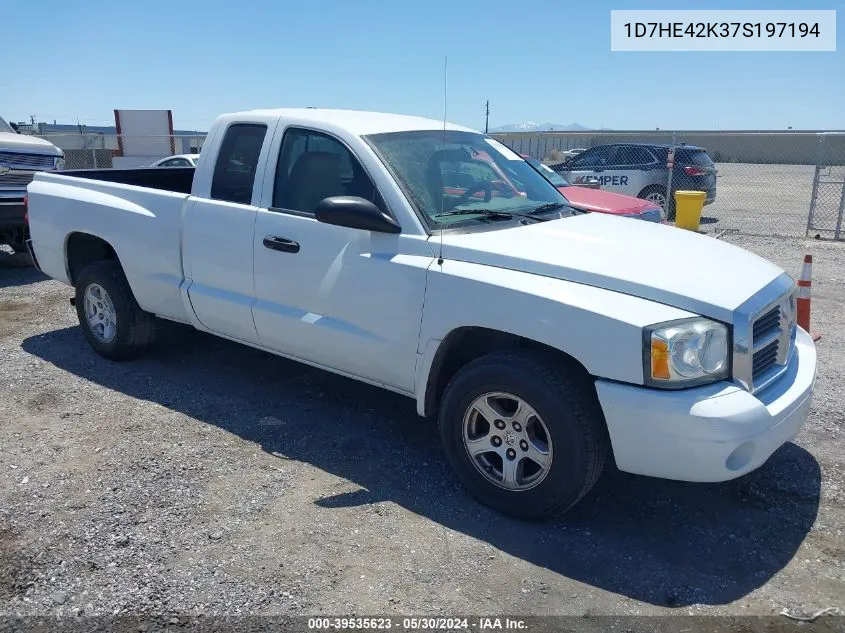 1D7HE42K37S197194 2007 Dodge Dakota Slt