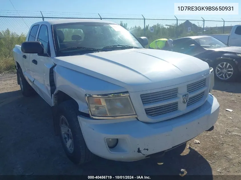 1D7RE3GK9BS650931 2011 Dodge Dakota Slt