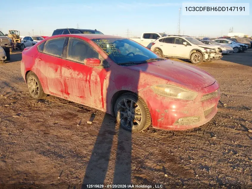 1C3CDFBH6DD147191 2013 Dodge Dart Sxt/Rallye