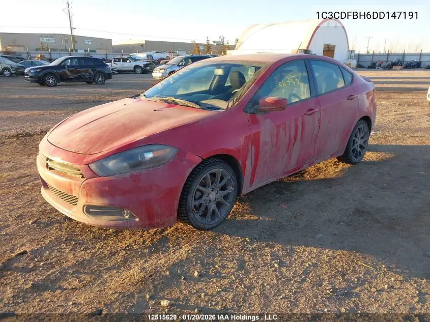 1C3CDFBH6DD147191 2013 Dodge Dart Sxt/Rallye