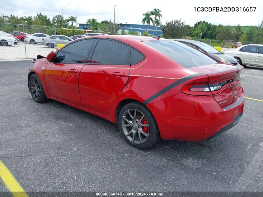 1C3CDFBA2DD316657 2013 Dodge Dart Sxt