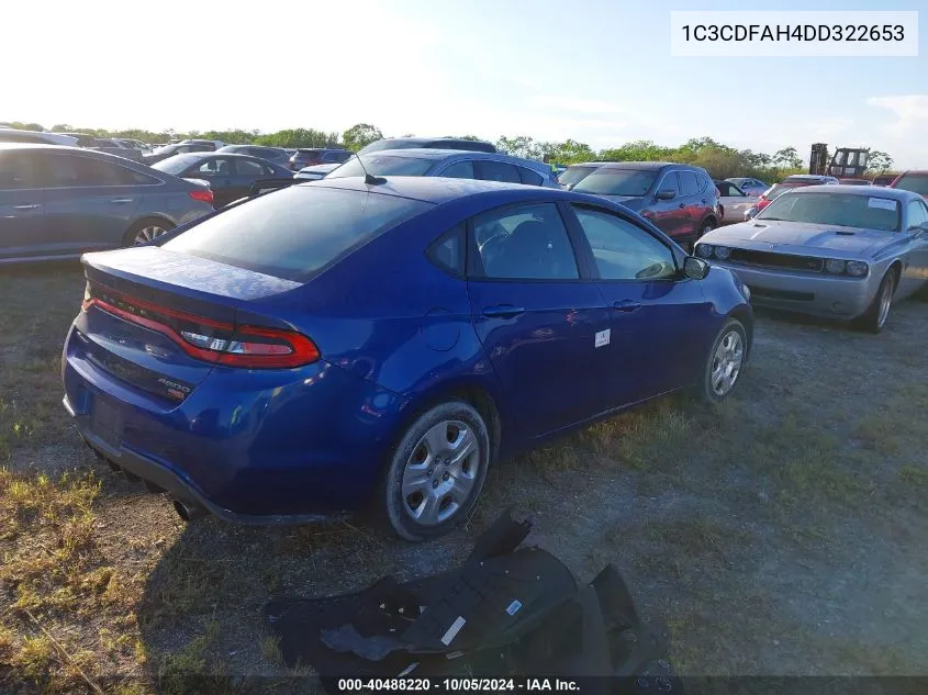 1C3CDFAH4DD322653 2013 Dodge Dart Se/Aero