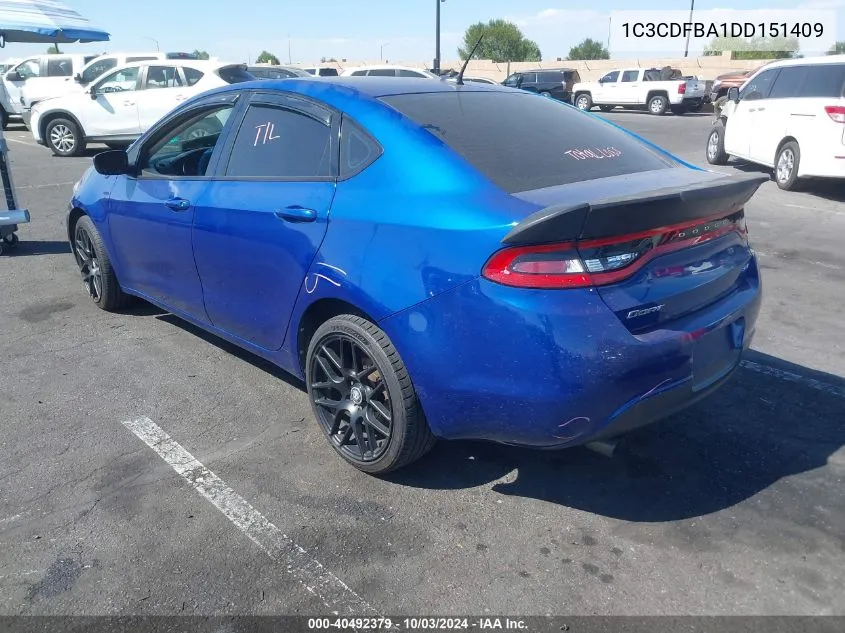 1C3CDFBA1DD151409 2013 Dodge Dart Sxt