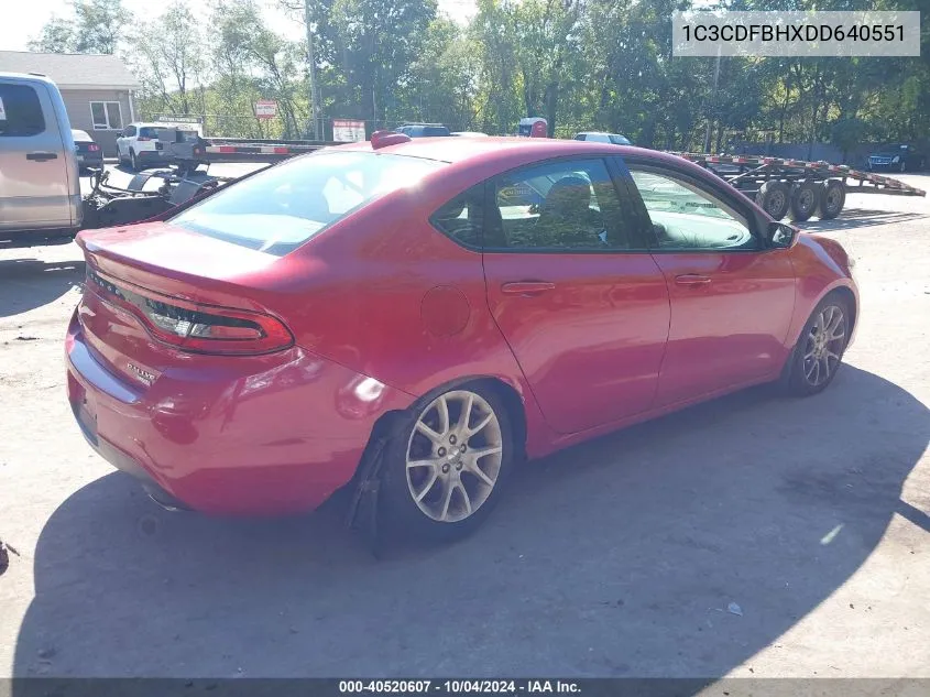 1C3CDFBHXDD640551 2013 Dodge Dart Rallye