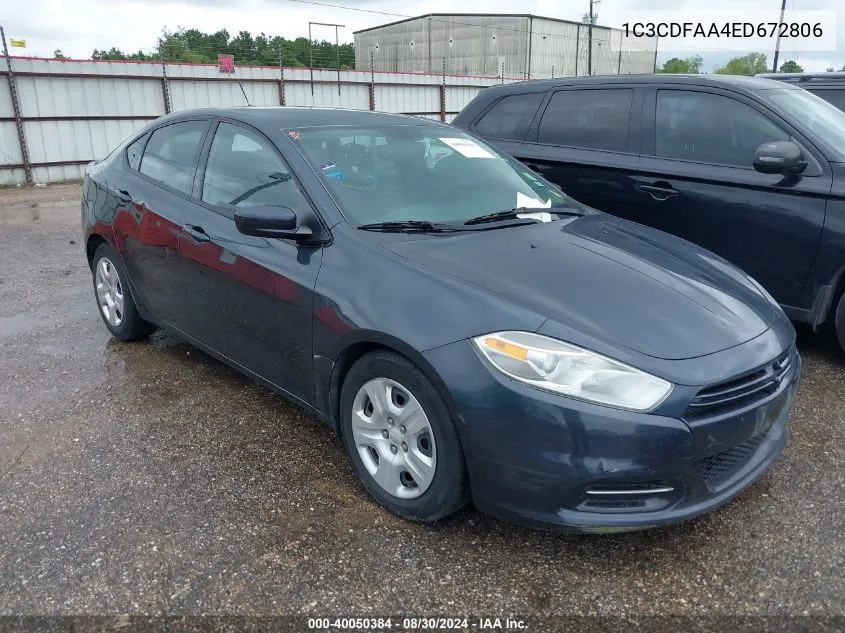 1C3CDFAA4ED672806 2014 Dodge Dart Se