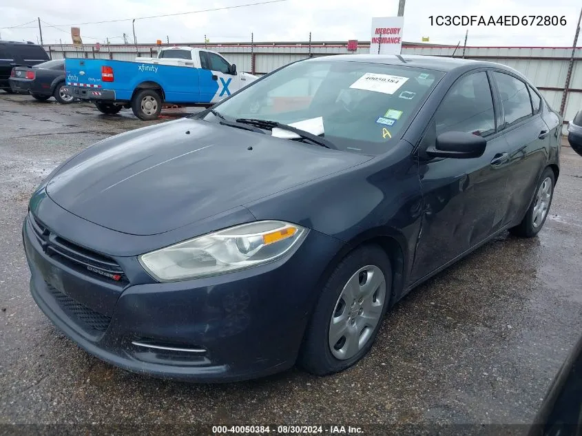 1C3CDFAA4ED672806 2014 Dodge Dart Se