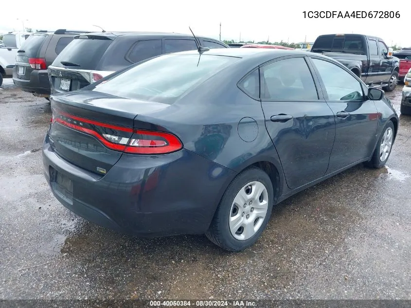 1C3CDFAA4ED672806 2014 Dodge Dart Se