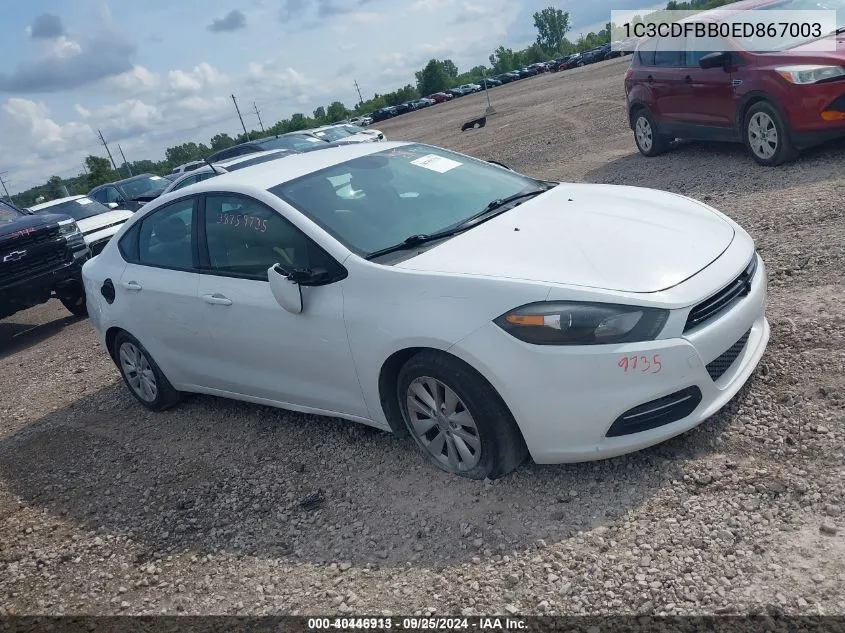 1C3CDFBB0ED867003 2014 Dodge Dart Sxt