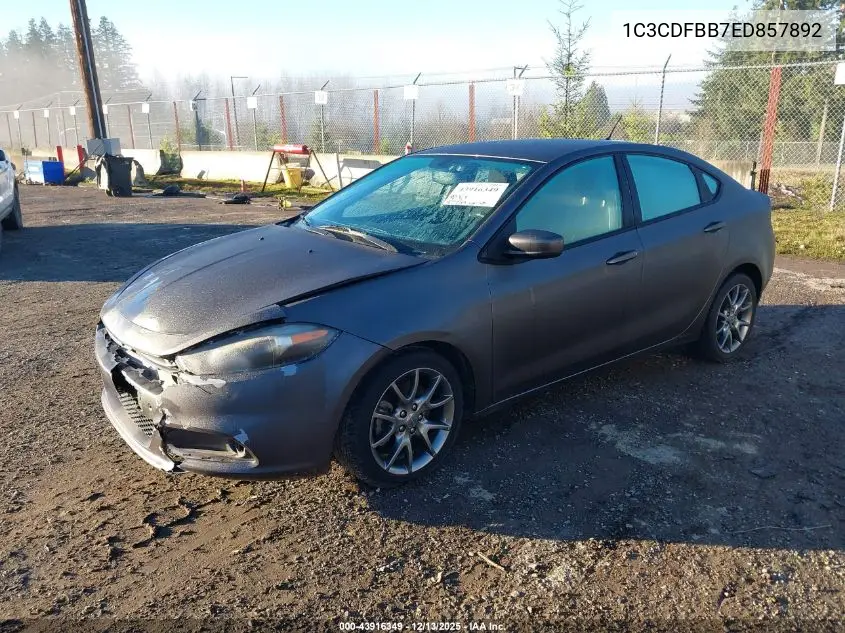 1C3CDFBB7ED857892 2014 Dodge Dart Sxt