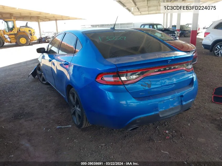 2015 Dodge Dart Gt VIN: 1C3CDFEB3FD224075 Lot: 39038691