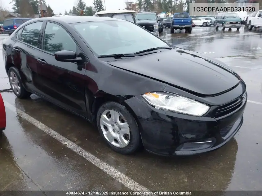 1C3CDFAA0FD331520 2015 Dodge Dart Se