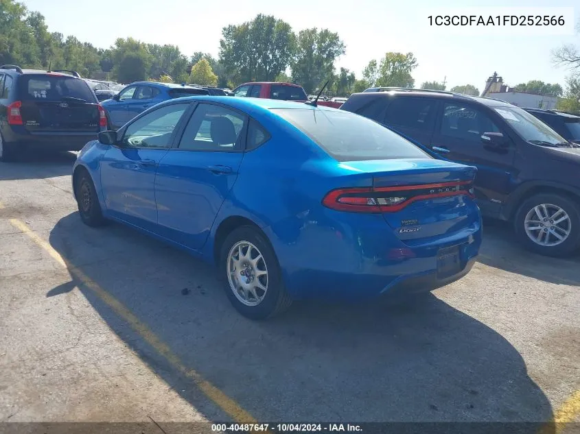 1C3CDFAA1FD252566 2015 Dodge Dart Se