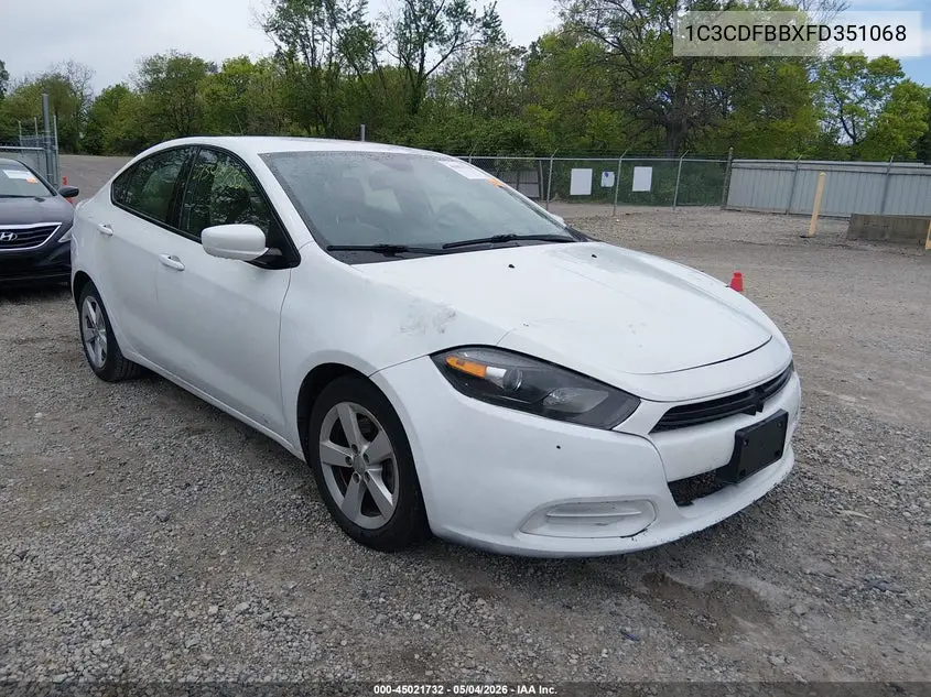 2015 Dodge Dart Sxt VIN: 1C3CDFBBXFD351068 Lot: 45021732