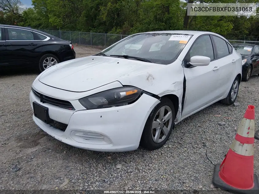 2015 Dodge Dart Sxt VIN: 1C3CDFBBXFD351068 Lot: 45021732