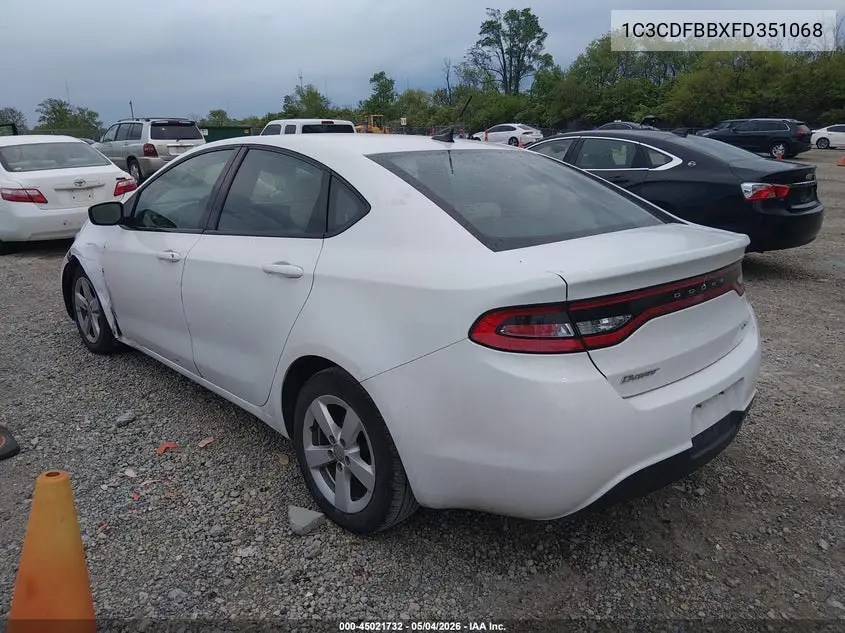 2015 Dodge Dart Sxt VIN: 1C3CDFBBXFD351068 Lot: 45021732