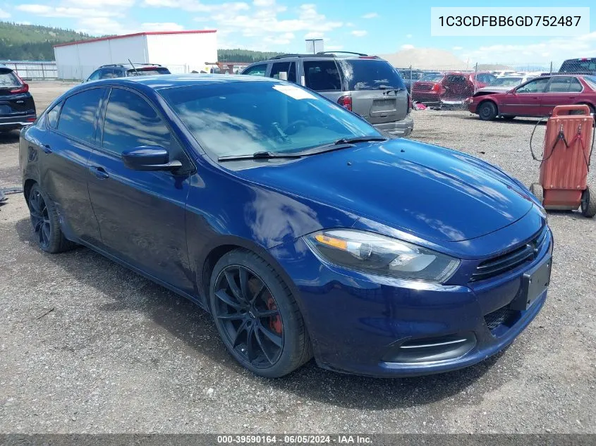 1C3CDFBB6GD752487 2016 Dodge Dart Sxt