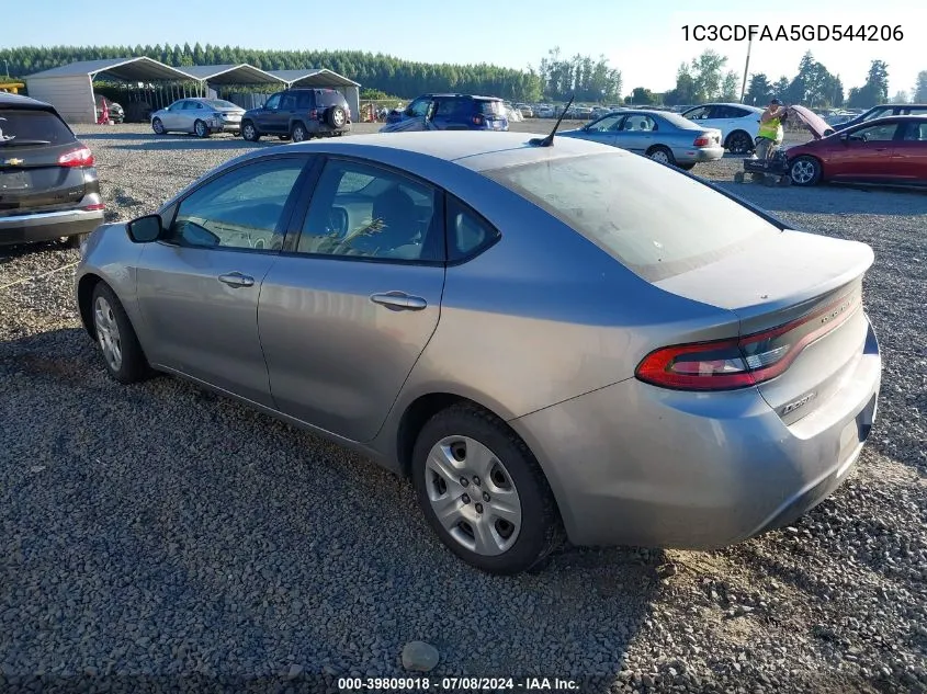 1C3CDFAA5GD544206 2016 Dodge Dart Se