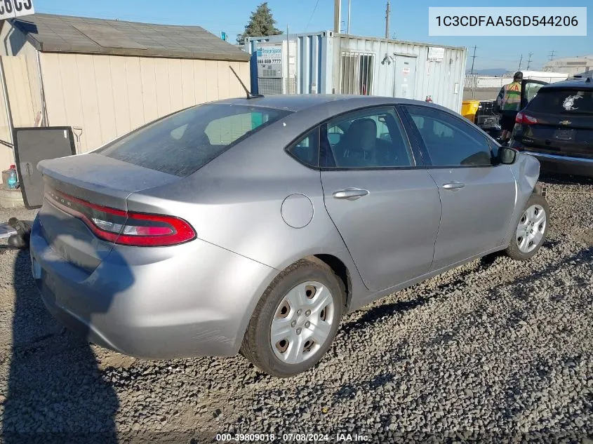 1C3CDFAA5GD544206 2016 Dodge Dart Se