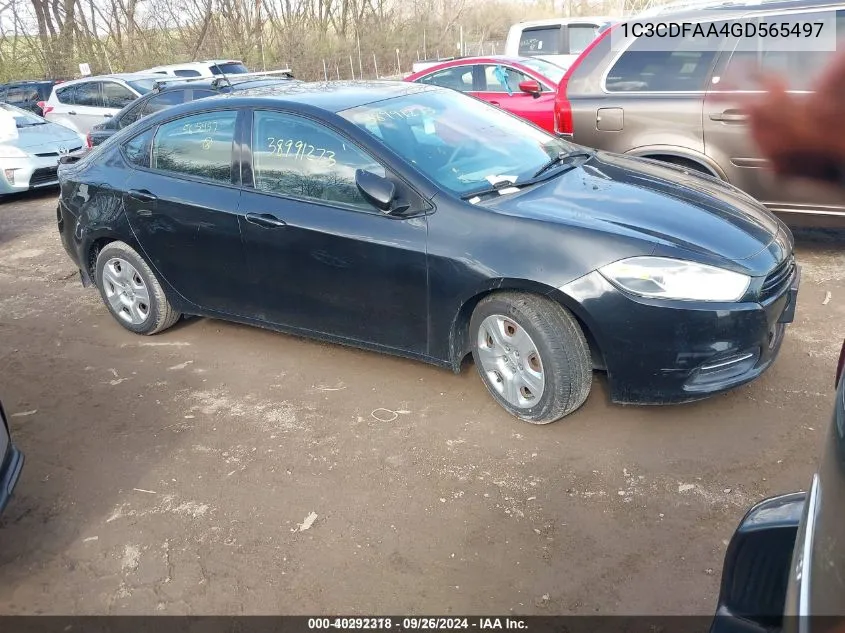 1C3CDFAA4GD565497 2016 Dodge Dart Se