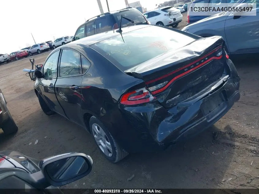 1C3CDFAA4GD565497 2016 Dodge Dart Se