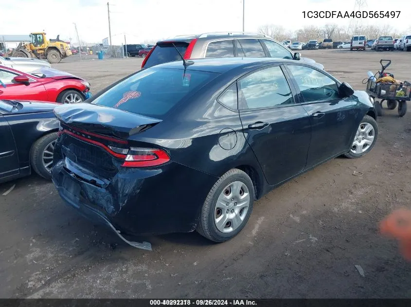 1C3CDFAA4GD565497 2016 Dodge Dart Se