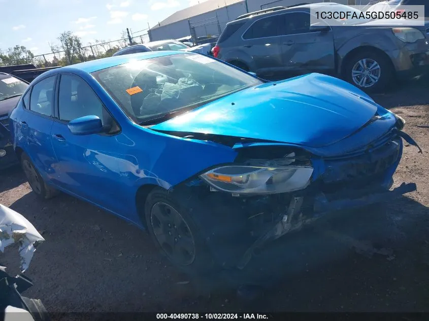 1C3CDFAA5GD505485 2016 Dodge Dart Se