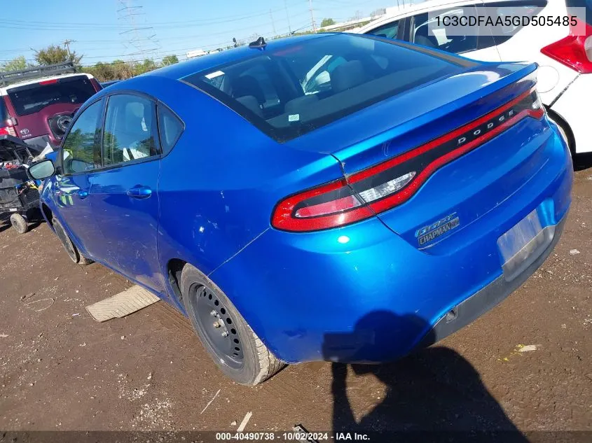 1C3CDFAA5GD505485 2016 Dodge Dart Se