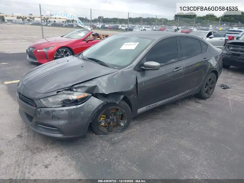 1C3CDFBA6GD584535 2016 Dodge Dart Sxt