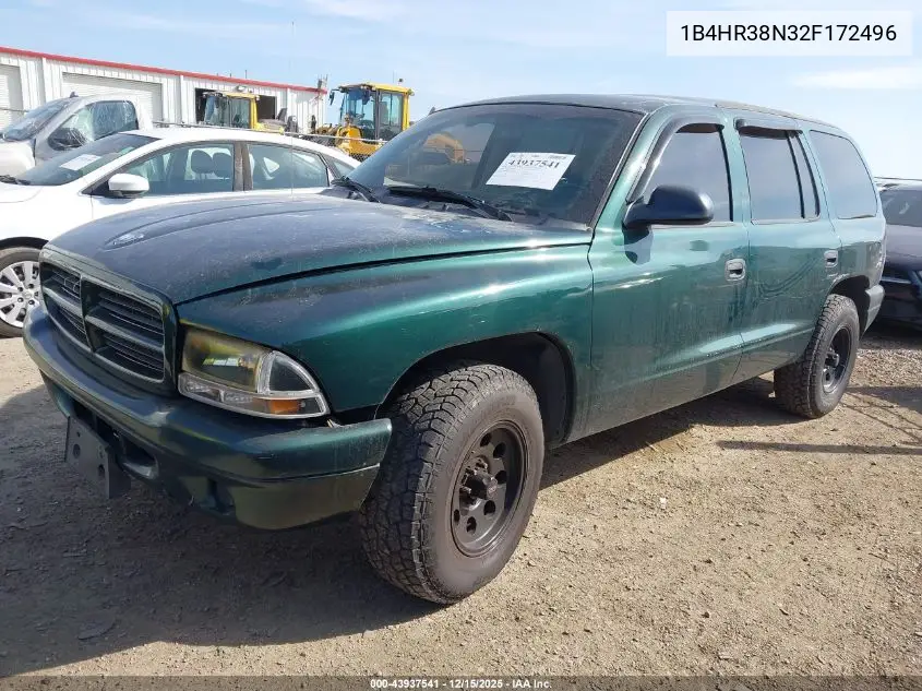 1B4HR38N32F172496 2002 Dodge Durango Sport