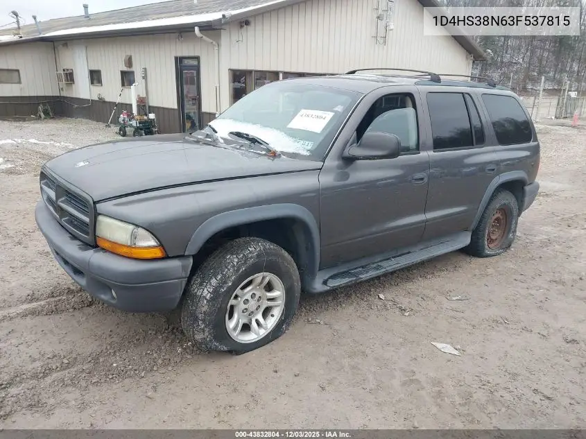 1D4HS38N63F537815 2003 Dodge Durango Sport/Sxt