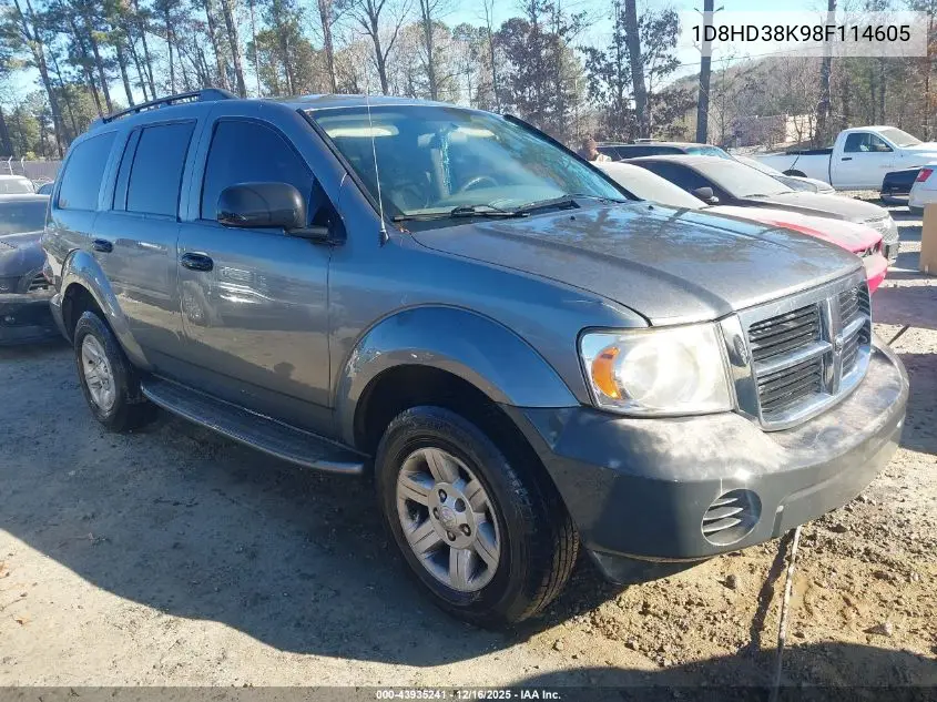 1D8HD38K98F114605 2008 Dodge Durango Sxt