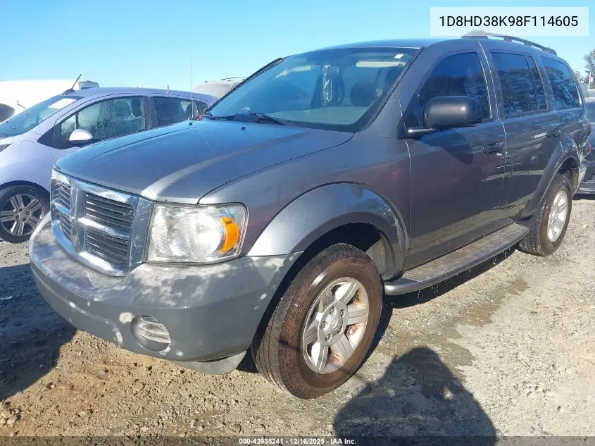 1D8HD38K98F114605 2008 Dodge Durango Sxt